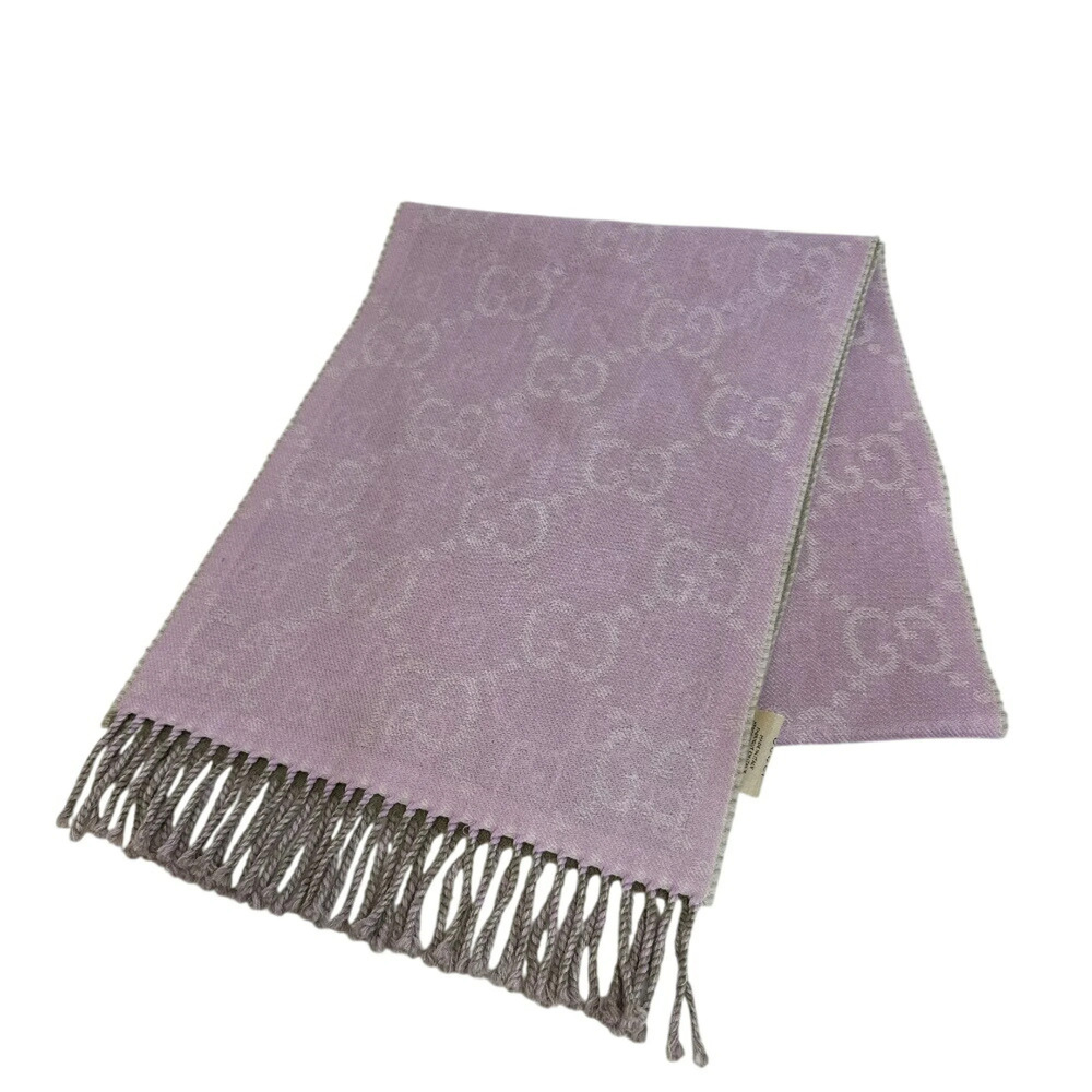 GUCCI 726551 GG Jacquard Scarf Pink